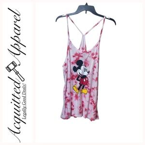 Disney Mickey Mouse Pink Tie Dye Tank Top NWT